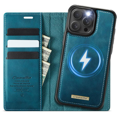 For iPhone 16 Pro Max CaseMe C49 MagSafe RFID Blocking Detachable Wallet Leather Phone Case(Green) by CaseMe