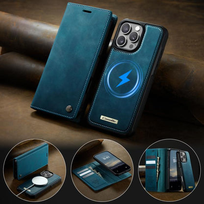 For iPhone 16 Pro Max CaseMe C49 MagSafe RFID Blocking Detachable Wallet Leather Phone Case(Green) by CaseMe