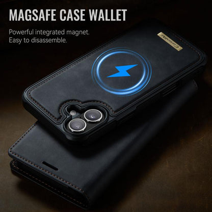 For iPhone 16 CaseMe C49 MagSafe RFID Blocking Detachable Wallet Leather Phone Case(Black) by CaseMe