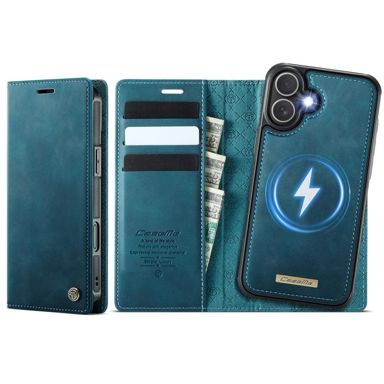For iPhone 16 CaseMe C49 MagSafe RFID Blocking Detachable Wallet Leather Phone Case(Green) by CaseMe
