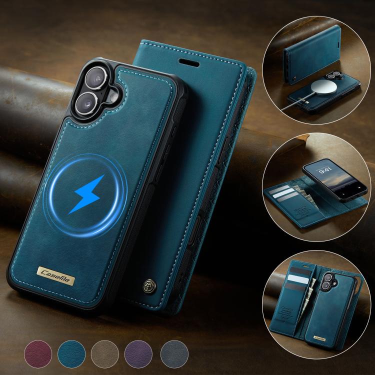 For iPhone 16 CaseMe C49 MagSafe RFID Blocking Detachable Wallet Leather Phone Case(Green) by CaseMe