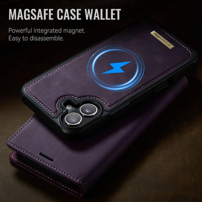 For iPhone 16 Plus CaseMe C49 MagSafe RFID Blocking Detachable Wallet Leather Phone Case(Purple) by CaseMe