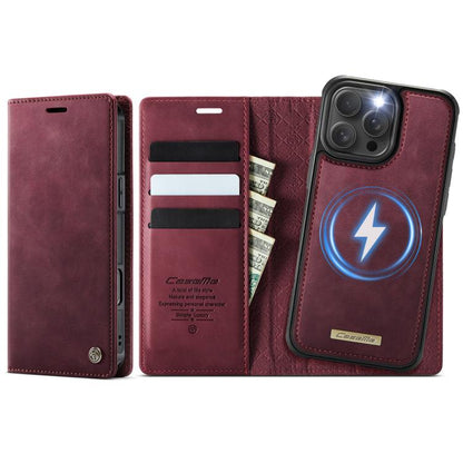 For iPhone 16 Pro CaseMe C49 MagSafe RFID Blocking Detachable Wallet Leather Phone Case(Red) by CaseMe