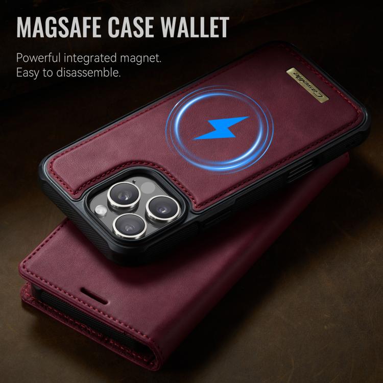 For iPhone 16 Pro CaseMe C49 MagSafe RFID Blocking Detachable Wallet Leather Phone Case(Red) by CaseMe