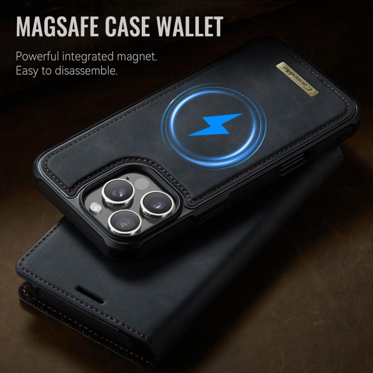 For iPhone 16 Pro CaseMe C49 MagSafe RFID Blocking Detachable Wallet Leather Phone Case(Black) by CaseMe