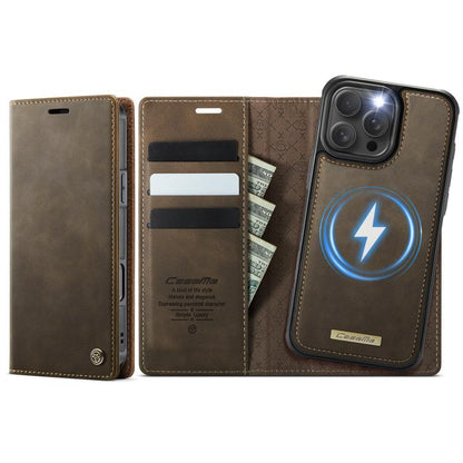 For iPhone 16 Pro CaseMe C49 MagSafe RFID Blocking Detachable Wallet Leather Phone Case(Coffee) by CaseMe