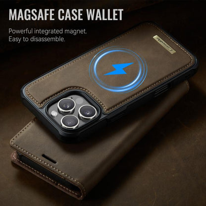 For iPhone 16 Pro CaseMe C49 MagSafe RFID Blocking Detachable Wallet Leather Phone Case(Coffee) by CaseMe