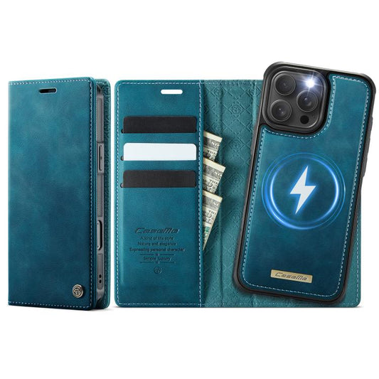 For iPhone 16 Pro CaseMe C49 MagSafe RFID Blocking Detachable Wallet Leather Phone Case(Green) by CaseMe