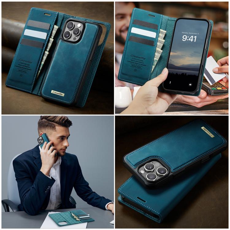 For iPhone 16 Pro CaseMe C49 MagSafe RFID Blocking Detachable Wallet Leather Phone Case(Green) by CaseMe