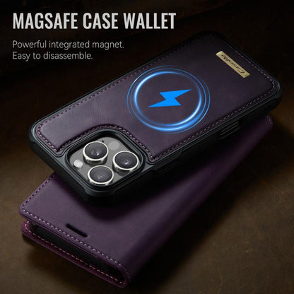 For iPhone 16 Pro CaseMe C49 MagSafe RFID Blocking Detachable Wallet Leather Phone Case(Purple) by CaseMe