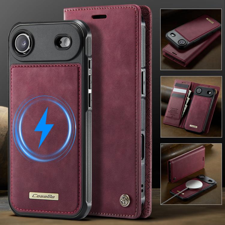 For iPhone Air CaseMe C49 MagSafe RFID Blocking Detachable Wallet Leather Phone Case(Red) by CaseMe