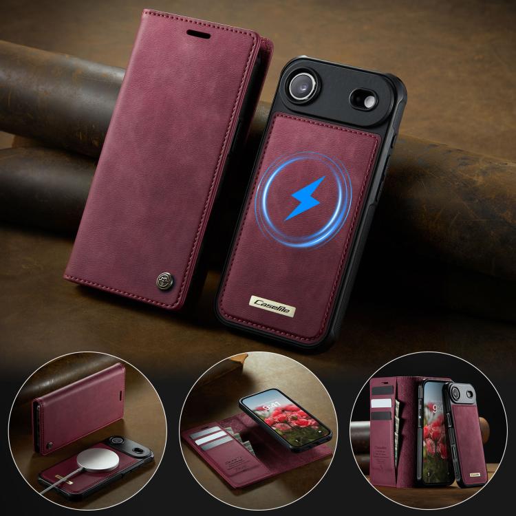 For iPhone Air CaseMe C49 MagSafe RFID Blocking Detachable Wallet Leather Phone Case(Red) by CaseMe