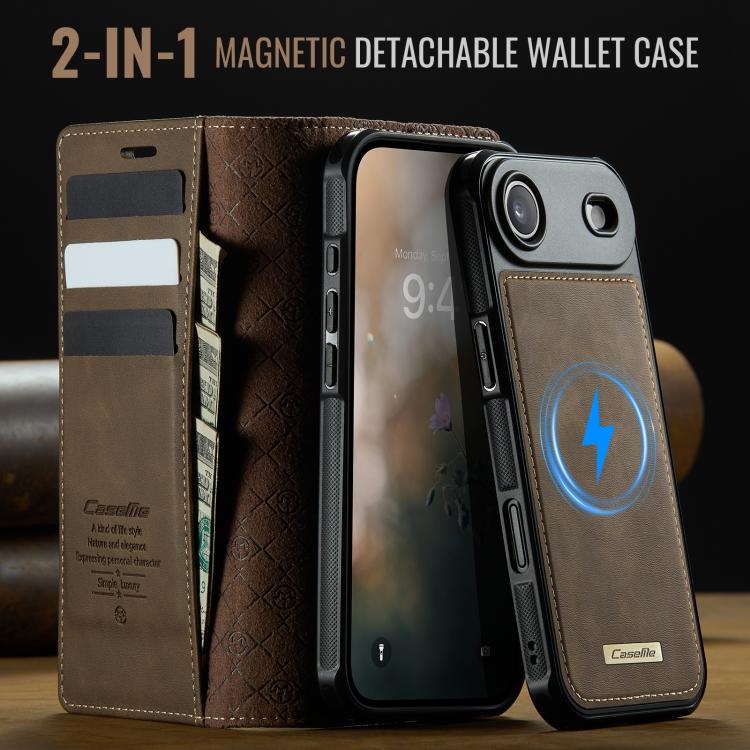 For iPhone Air CaseMe C49 MagSafe RFID Blocking Detachable Wallet Leather Phone Case(Coffee) by CaseMe