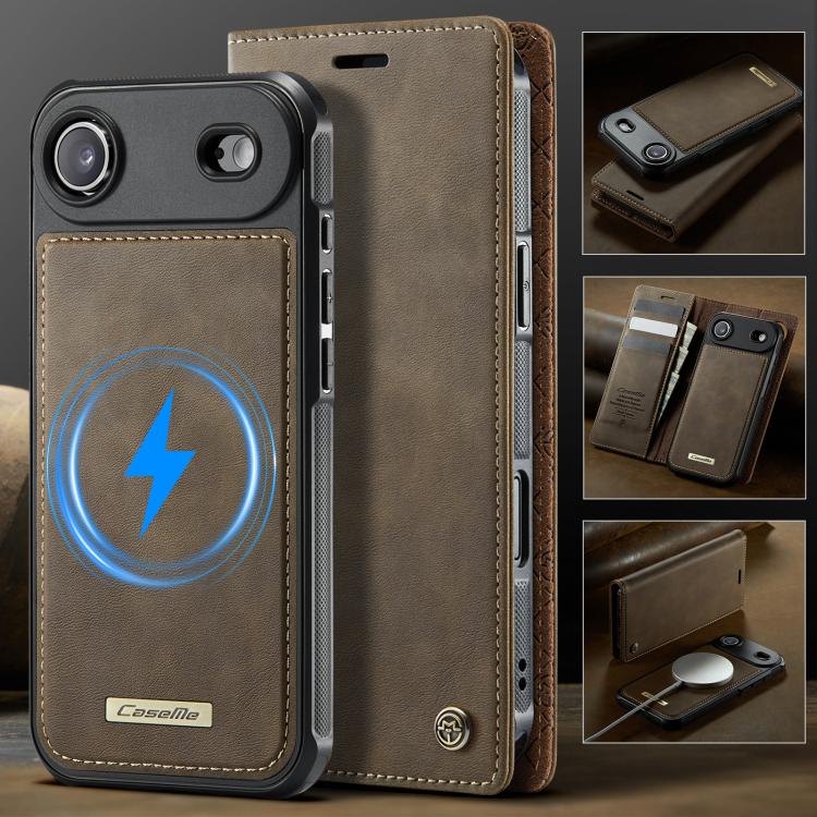 For iPhone Air CaseMe C49 MagSafe RFID Blocking Detachable Wallet Leather Phone Case(Coffee) by CaseMe