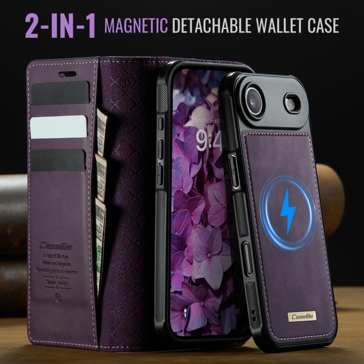 For iPhone Air CaseMe C49 MagSafe RFID Blocking Detachable Wallet Leather Phone Case(Purple) by CaseMe