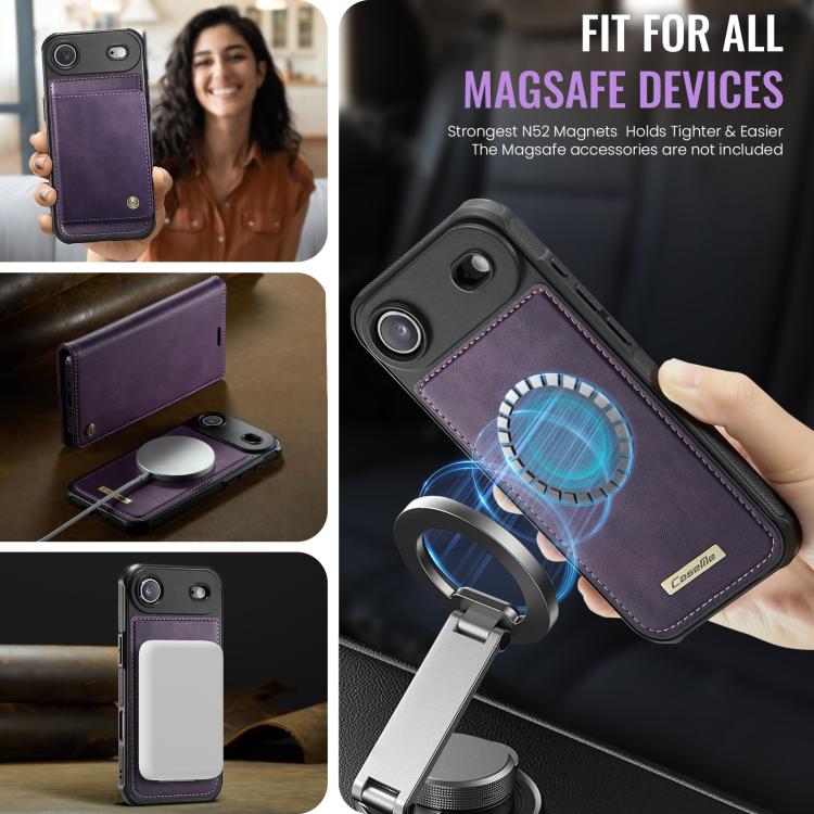 For iPhone Air CaseMe C49 MagSafe RFID Blocking Detachable Wallet Leather Phone Case(Purple) by CaseMe
