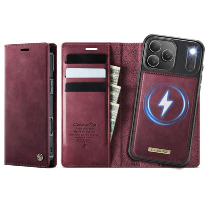 For iPhone 17 Pro Max CaseMe C49 MagSafe RFID Blocking Detachable Wallet Leather Phone Case(Red) by CaseMe