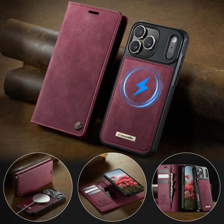 For iPhone 17 Pro Max CaseMe C49 MagSafe RFID Blocking Detachable Wallet Leather Phone Case(Red) by CaseMe