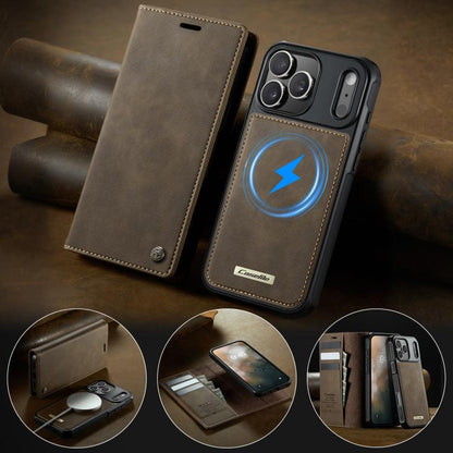 For iPhone 17 Pro Max CaseMe C49 MagSafe RFID Blocking Detachable Wallet Leather Phone Case(Coffee) by CaseMe
