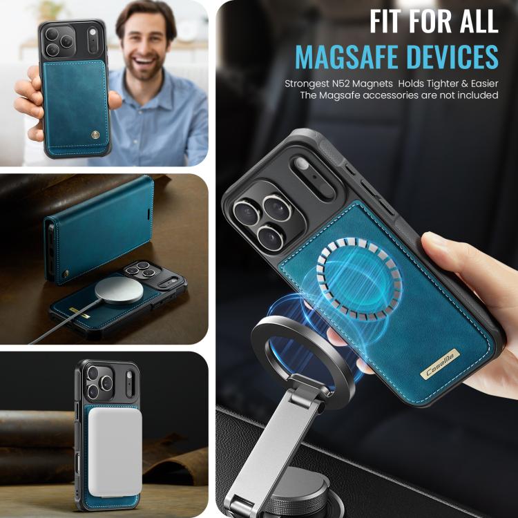 For iPhone 17 Pro Max CaseMe C49 MagSafe RFID Blocking Detachable Wallet Leather Phone Case(Green) by CaseMe