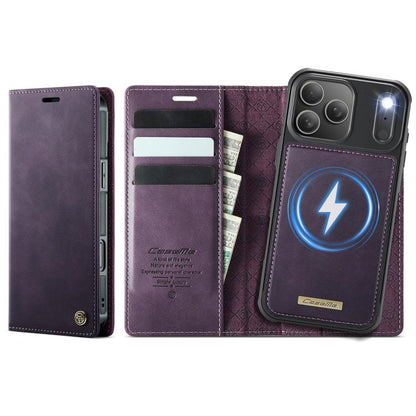 For iPhone 17 Pro Max CaseMe C49 MagSafe RFID Blocking Detachable Wallet Leather Phone Case(Purple) by CaseMe