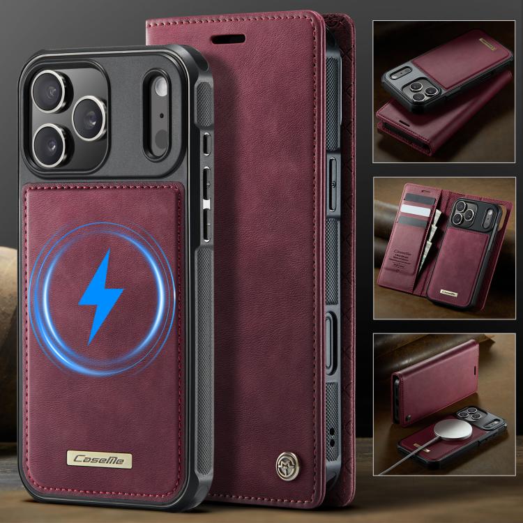 For iPhone 17 Pro CaseMe C49 MagSafe RFID Blocking Detachable Wallet Leather Phone Case(Red) by CaseMe