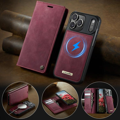 For iPhone 17 Pro CaseMe C49 MagSafe RFID Blocking Detachable Wallet Leather Phone Case(Red) by CaseMe