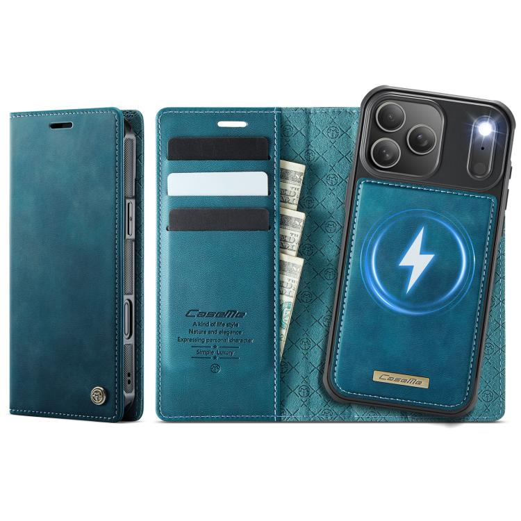 For iPhone 17 Pro CaseMe C49 MagSafe RFID Blocking Detachable Wallet Leather Phone Case(Green) by CaseMe