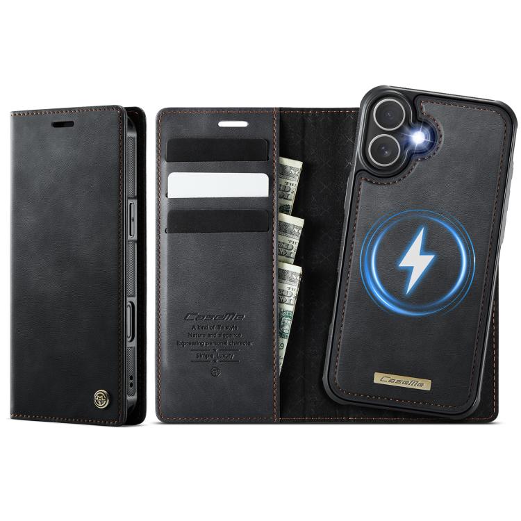 For iPhone 17 CaseMe C49 MagSafe RFID Blocking Detachable Wallet Leather Phone Case(Black) by CaseMe