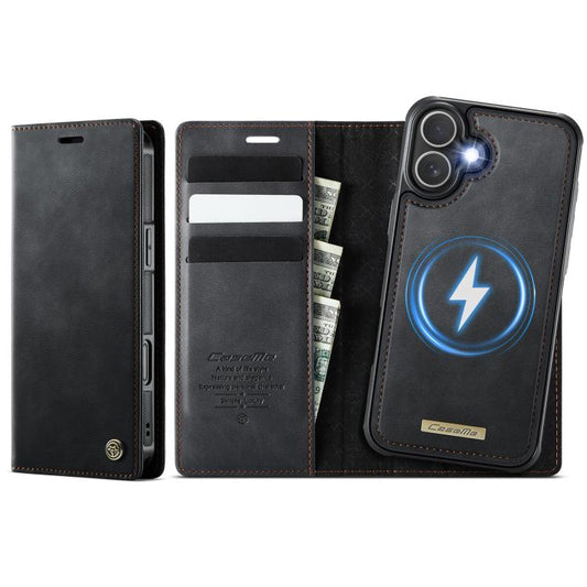 For iPhone 17 CaseMe C49 MagSafe RFID Blocking Detachable Wallet Leather Phone Case(Black) by CaseMe