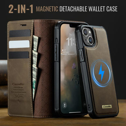 For iPhone 17 CaseMe C49 MagSafe RFID Blocking Detachable Wallet Leather Phone Case(Coffee) by CaseMe