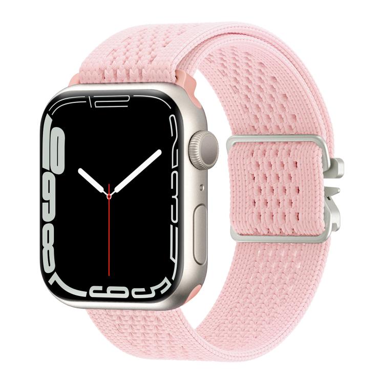 For Apple Watch 46mm / 49mm / 45mm / 44mm Parachute Buckle Knitted Nylon Watch Band(Pink) by bashfashion
