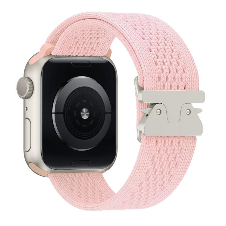 For Apple Watch 46mm / 49mm / 45mm / 44mm Parachute Buckle Knitted Nylon Watch Band(Pink) by bashfashion