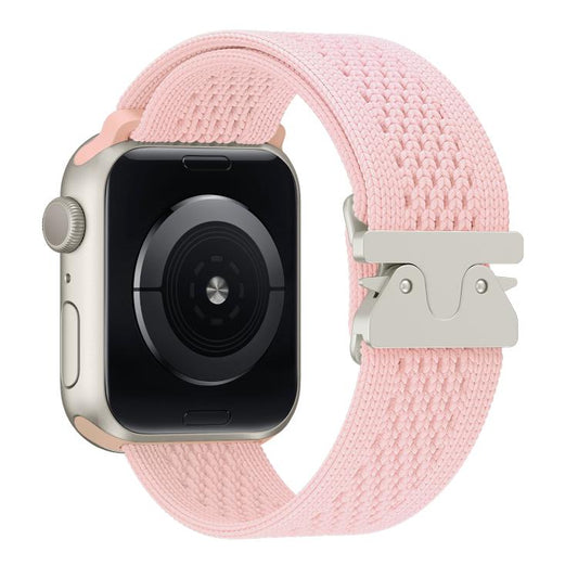 For Apple Watch 46mm / 49mm / 45mm / 44mm Parachute Buckle Knitted Nylon Watch Band(Pink) by bashfashion