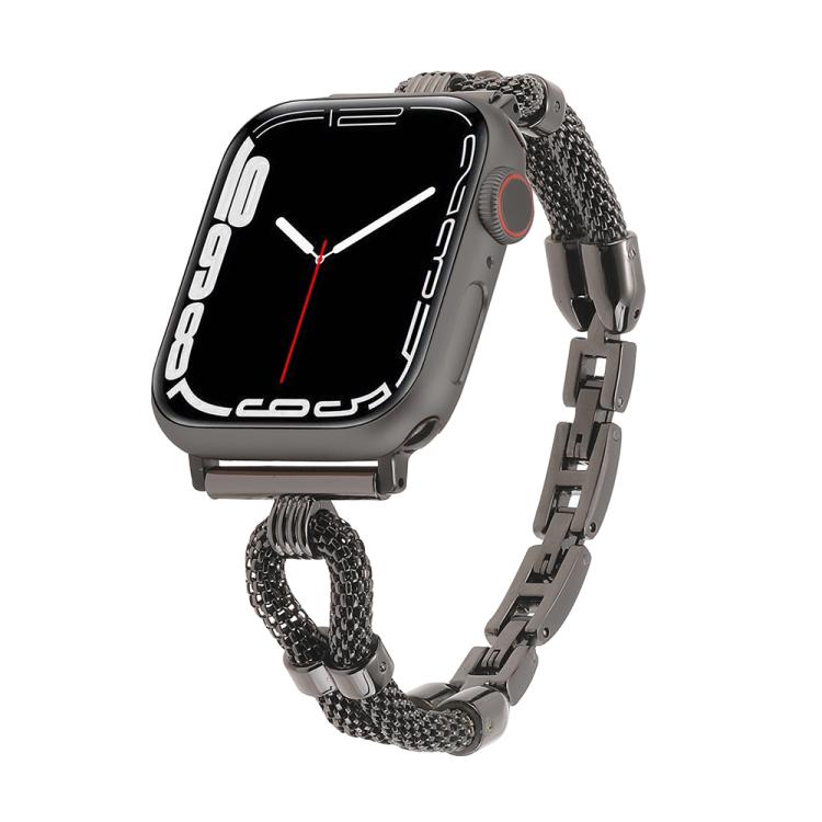 For Apple Watch 46mm / 49mm / 45mm / 44mm Copper Chain Metal Watch Band(Black) by bashfashion