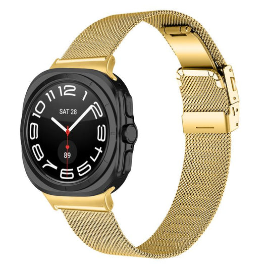 For Samsung Galaxy Watch Ultra 47mm / Ultra 2025 Turtle Buckle Milanese Metal Watch Band(Gold) by bashfashion