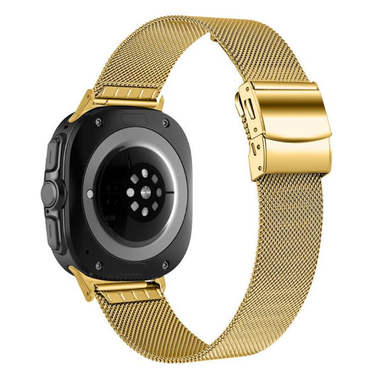 For Samsung Galaxy Watch Ultra 47mm / Ultra 2025 Turtle Buckle Milanese Metal Watch Band(Gold) by bashfashion