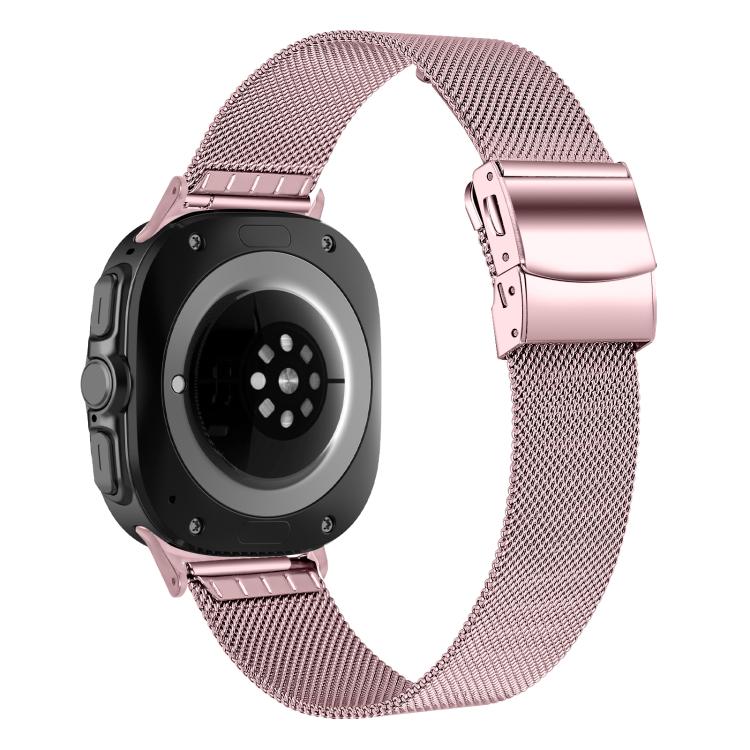 For Samsung Galaxy Watch Ultra 47mm / Ultra 2025 Turtle Buckle Milanese Metal Watch Band(Rose Pink) by bashfashion