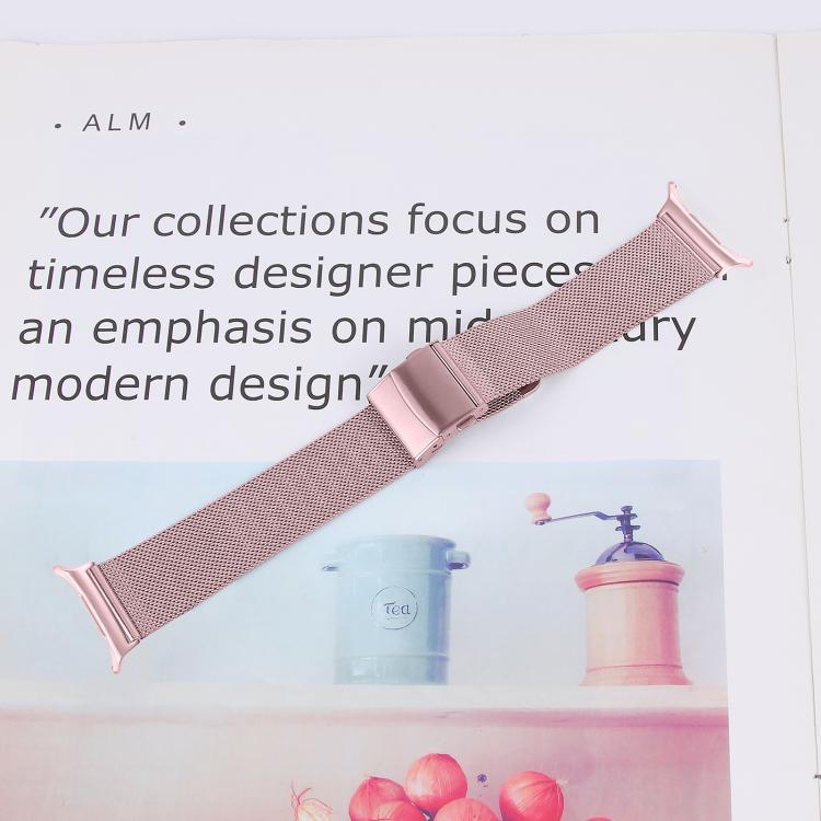 For Samsung Galaxy Watch Ultra 47mm / Ultra 2025 Turtle Buckle Milanese Metal Watch Band(Rose Pink) by bashfashion