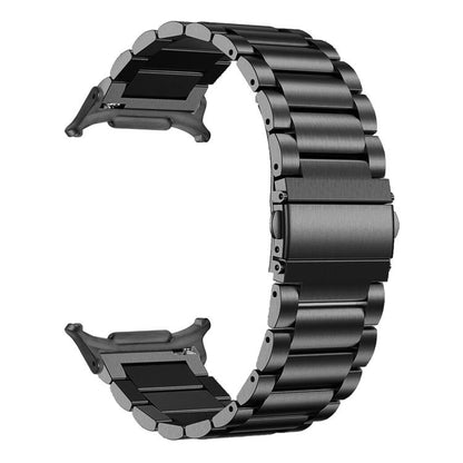 For Samsung Galaxy Watch Ultra 47mm / Ultra 2025 Three Beads Stainless Steel Watch Band(Black) by bashfashion