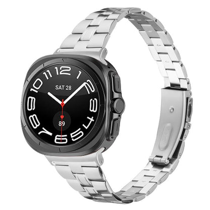 For Samsung Galaxy Watch Ultra 47mm / Ultra 2025 Three Beads Slim Stainless Steel Watch Band(Silver) by bashfashion