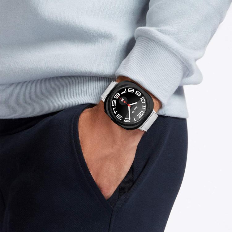 For Samsung Galaxy Watch Ultra 47mm / Ultra 2025 Dual Sides Lychee Genuine Leather Watch Band(White) by bashfashion