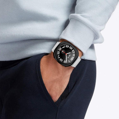 For Samsung Galaxy Watch Ultra 47mm / Ultra 2025 Dual Sides Lychee Genuine Leather Watch Band(White) by bashfashion