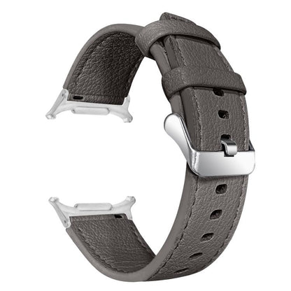 For Samsung Galaxy Watch Ultra 47mm / Ultra 2025 Dual Sides Lychee Genuine Leather Watch Band(Gray) by bashfashion