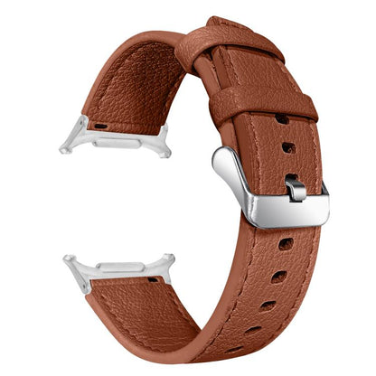 For Samsung Galaxy Watch Ultra 47mm / Ultra 2025 Dual Sides Lychee Genuine Leather Watch Band(Coffee) by bashfashion