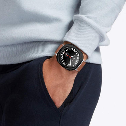 For Samsung Galaxy Watch Ultra 47mm / Ultra 2025 Dual Sides Lychee Genuine Leather Watch Band(Coffee) by bashfashion