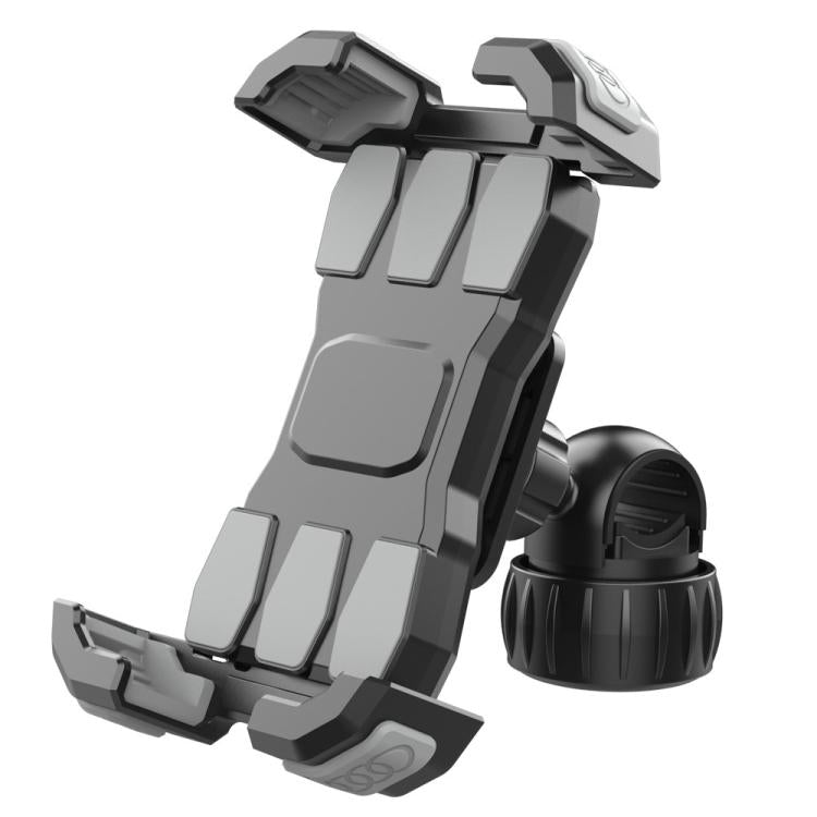 QX-25A Motorcycle Bicycle Handlebar Phone Mount 360 Rotation Shockproof Navigation Holder(Grey) by bashfashion