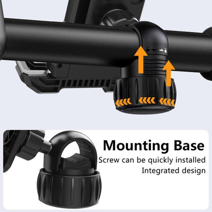 QX-25A Motorcycle Bicycle Handlebar Phone Mount 360 Rotation Shockproof Navigation Holder(Black) by bashfashion