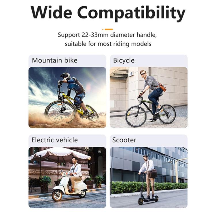 QX-25A Motorcycle Bicycle Handlebar Phone Mount 360 Rotation Shockproof Navigation Holder(Black) by bashfashion