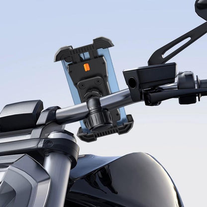 QX-25A Motorcycle Bicycle Handlebar Phone Mount 360 Rotation Shockproof Navigation Holder(Black) by bashfashion